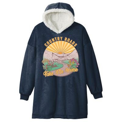 Vintage Country Roads Take Me Home  Hooded Wearable Blanket