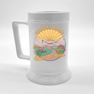 Vintage Country Roads Take Me Home  Beer Stein