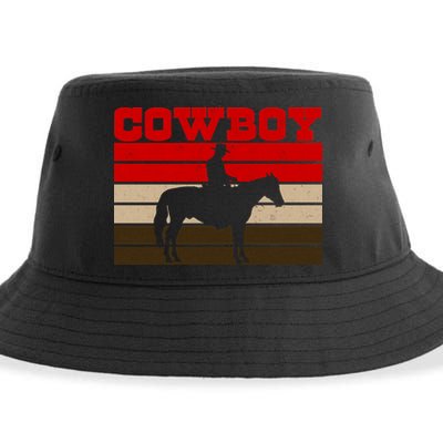 Vintage Cowboy Logo Sustainable Bucket Hat