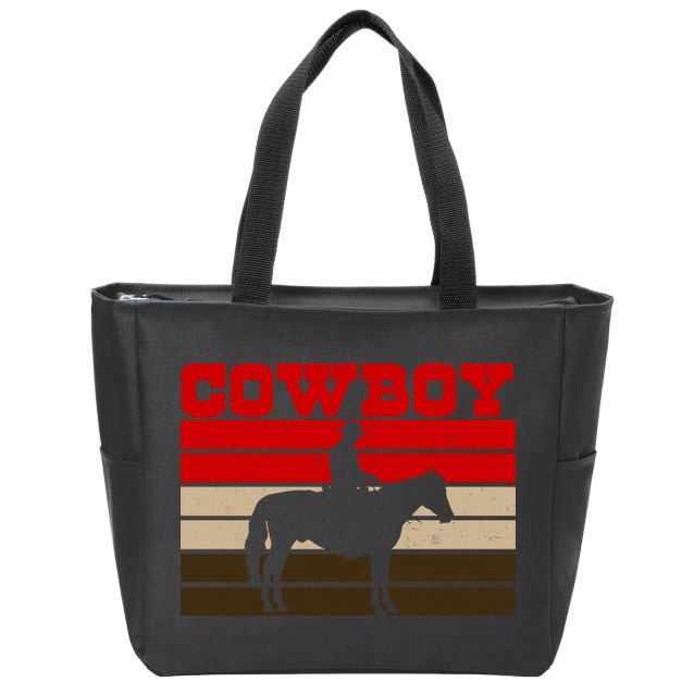 Vintage Cowboy Logo Zip Tote Bag