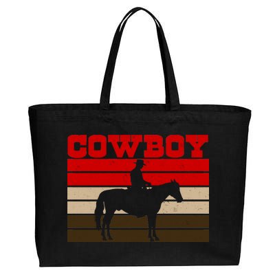 Vintage Cowboy Logo Cotton Canvas Jumbo Tote