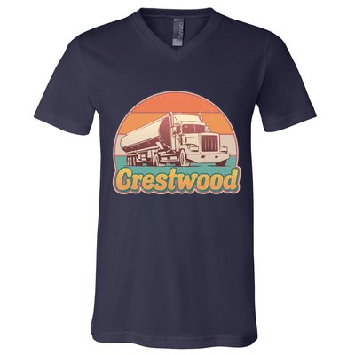 Vintage Crestwood Tanker Truck V-Neck T-Shirt