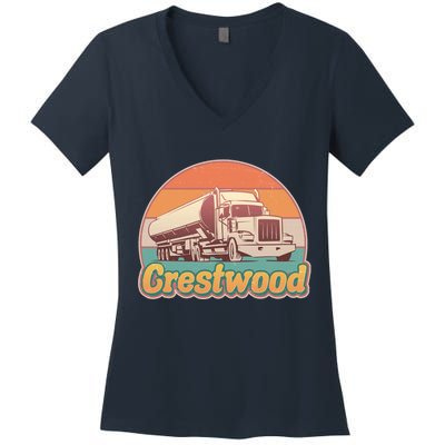 Vintage Crestwood Tanker Truck Women's V-Neck T-Shirt