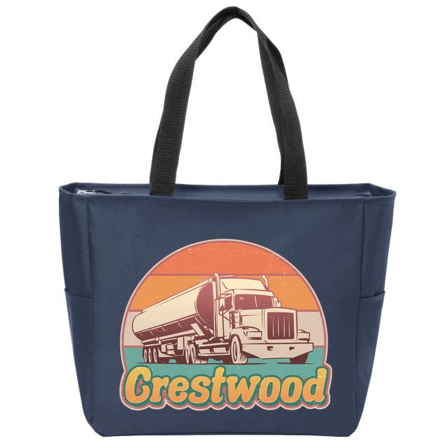 Vintage Crestwood Tanker Truck Zip Tote Bag