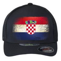 Vintage Croatia Flag Flexfit Unipanel Trucker Cap