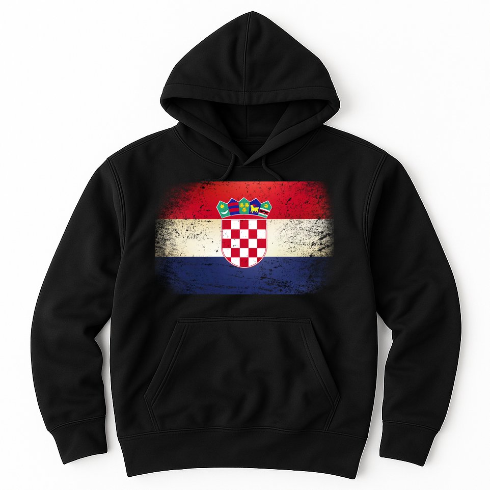 Vintage Croatia Flag Hoodie