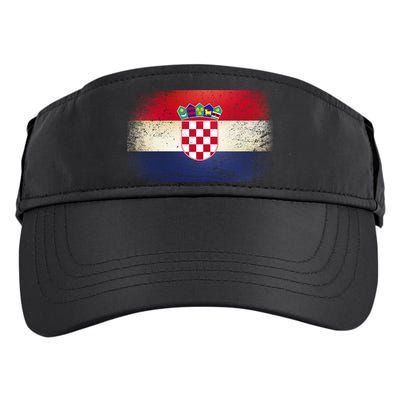 Vintage Croatia Flag Adult Drive Performance Visor