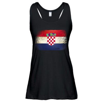 Vintage Croatia Flag Ladies Essential Flowy Tank