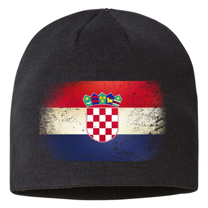 Vintage Croatia Flag Sustainable Beanie