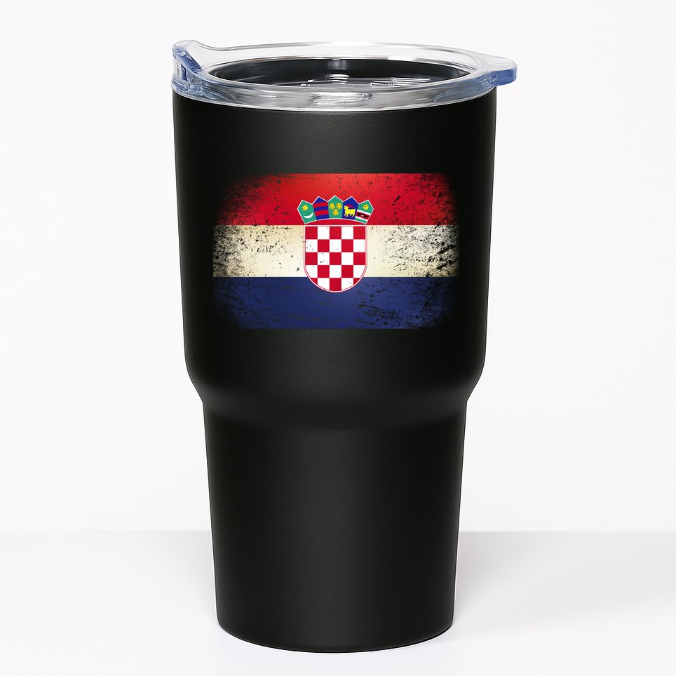 Vintage Croatia Flag Tumbler