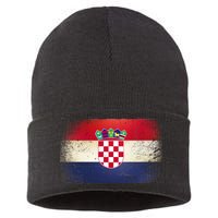 Vintage Croatia Flag Sustainable Knit Beanie