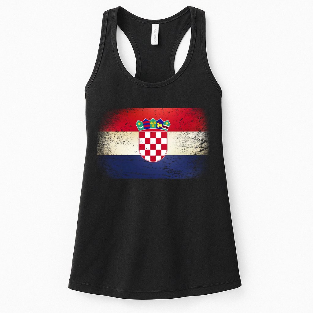 Vintage Croatia Flag Womens Tank Top