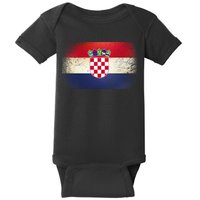 Vintage Croatia Flag Baby Bodysuit