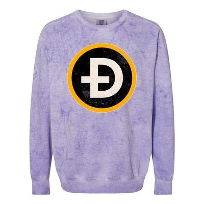 Vintage Crypto Dogecoin Colorblast Crewneck Sweatshirt