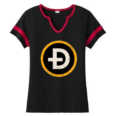 Vintage Crypto Dogecoin Ladies Halftime Notch Neck Tee