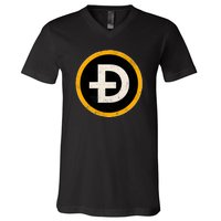 Vintage Crypto Dogecoin V-Neck T-Shirt