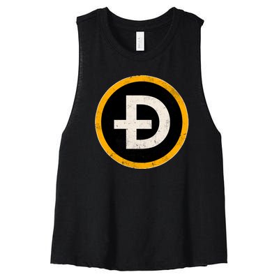 Vintage Crypto Dogecoin Women's Racerback Cropped Tank