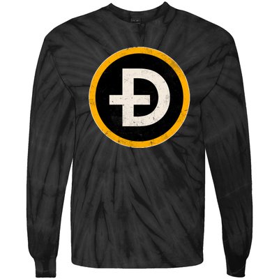 Vintage Crypto Dogecoin Tie-Dye Long Sleeve Shirt