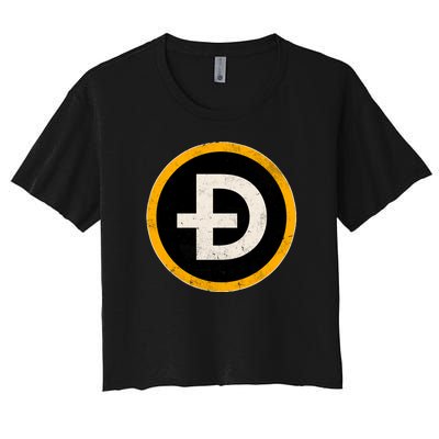 Vintage Crypto Dogecoin Women's Crop Top Tee