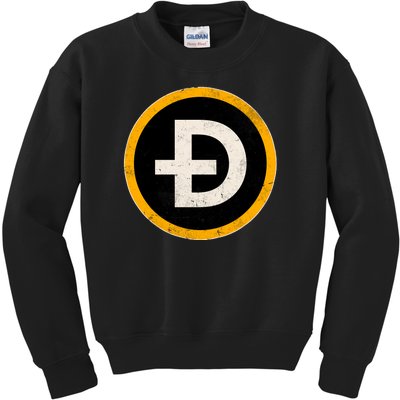 Vintage Crypto Dogecoin Kids Sweatshirt