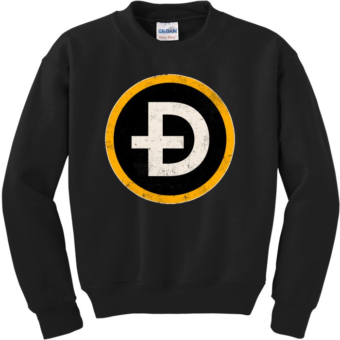 Vintage Crypto Dogecoin Kids Sweatshirt