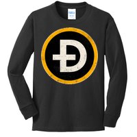 Vintage Crypto Dogecoin Kids Long Sleeve Shirt