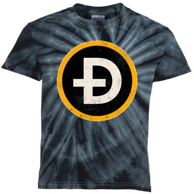 Vintage Crypto Dogecoin Kids Tie-Dye T-Shirt