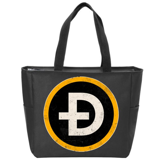 Vintage Crypto Dogecoin Zip Tote Bag