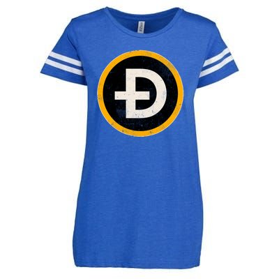 Vintage Crypto Dogecoin Enza Ladies Jersey Football T-Shirt