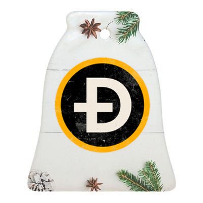 Vintage Crypto Dogecoin Ceramic Bell Ornament