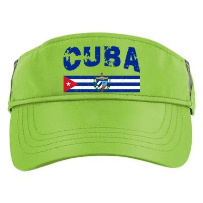 Vintage Cuba Emblem Cuban Flag Adult Drive Performance Visor