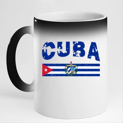 Vintage Cuba Emblem Cuban Flag 11oz Black Color Changing Mug