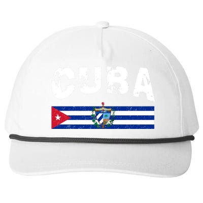 Vintage Cuba Emblem Cuban Flag Snapback Five-Panel Rope Hat