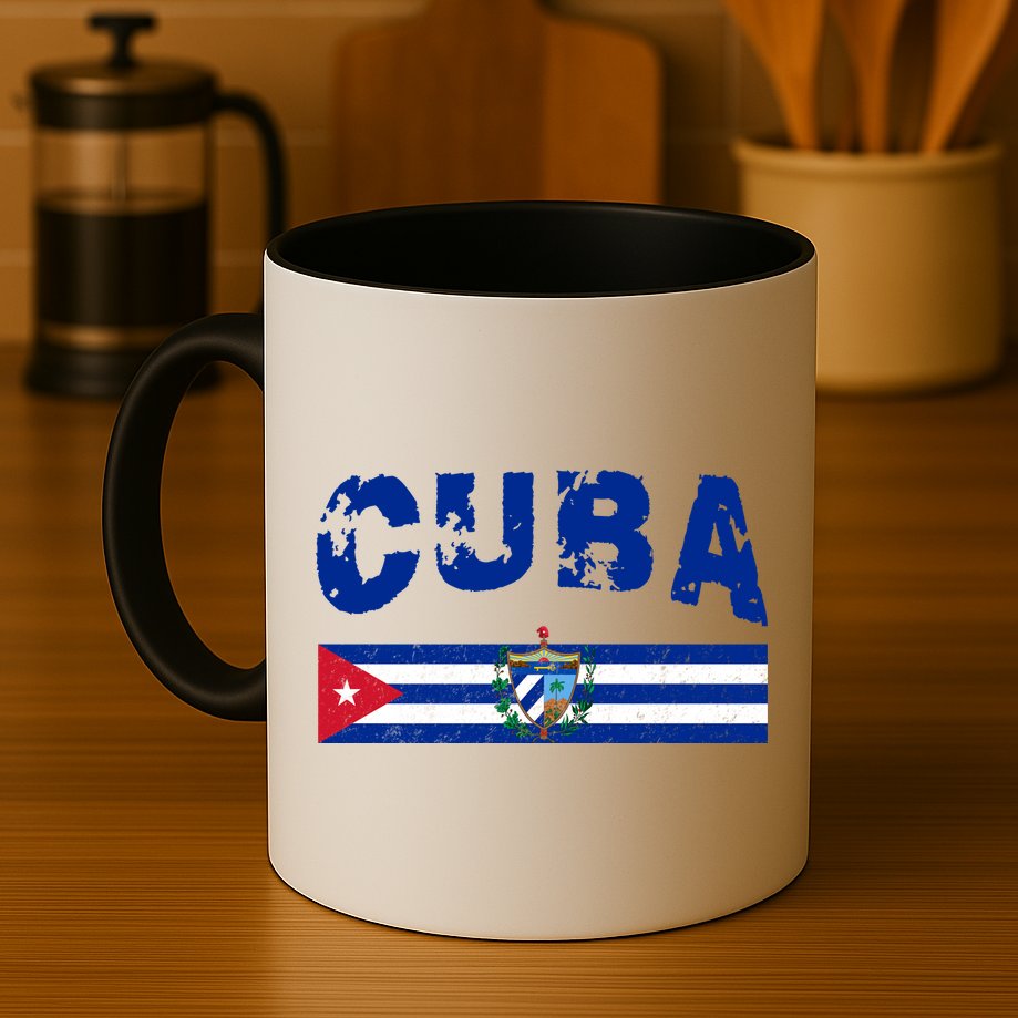 Vintage Cuba Emblem Cuban Flag Mug