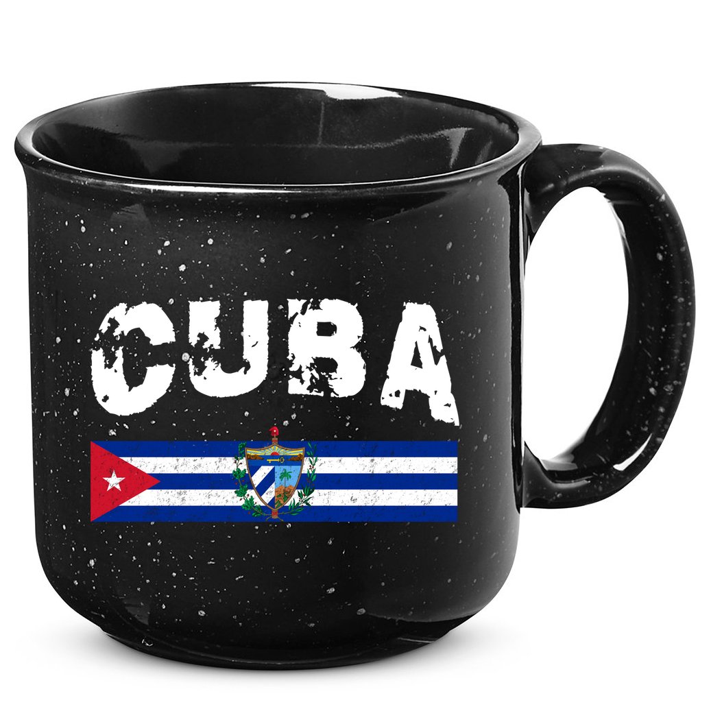 Vintage Cuba Emblem Cuban Flag 15oz Campfire Ceramic Mug