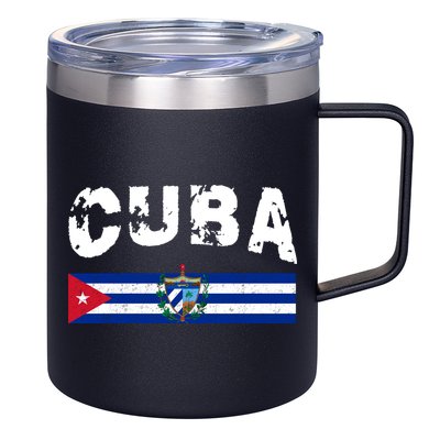 Vintage Cuba Emblem Cuban Flag 12oz Stainless Steel Coffee Mug