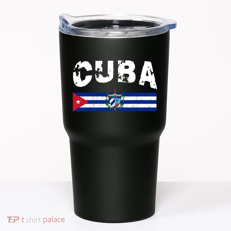 Vintage Cuba Emblem Cuban Flag Tumbler