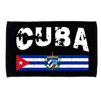 Vintage Cuba Emblem Cuban Flag Microfiber Hand Towel