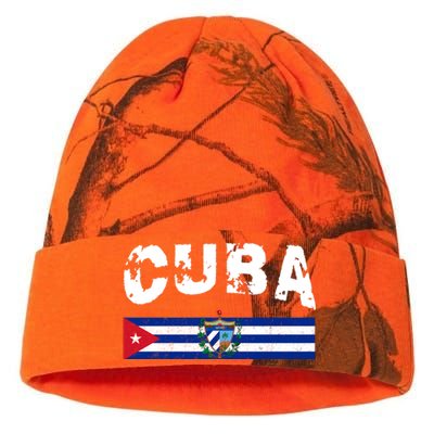 Vintage Cuba Emblem Cuban Flag Kati Licensed 12" Camo Beanie