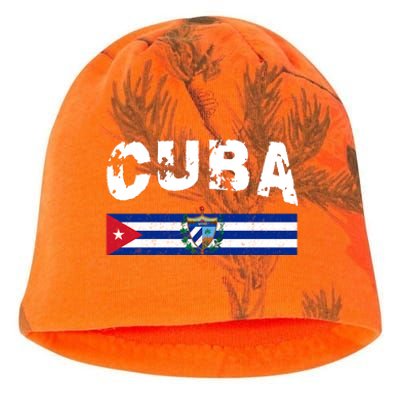 Vintage Cuba Emblem Cuban Flag Kati - Camo Knit Beanie