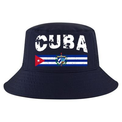 Vintage Cuba Emblem Cuban Flag Cool Comfort Performance Bucket Hat