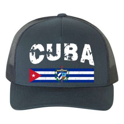 Vintage Cuba Emblem Cuban Flag Yupoong Adult 5-Panel Trucker Hat