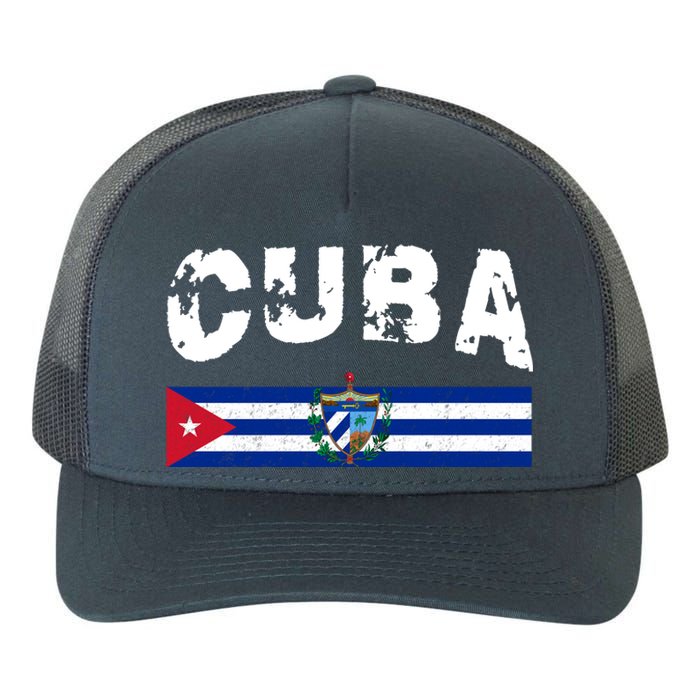 Vintage Cuba Emblem Cuban Flag Yupoong Adult 5-Panel Trucker Hat