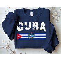 Vintage Cuba Emblem Cuban Flag Sweatshirt