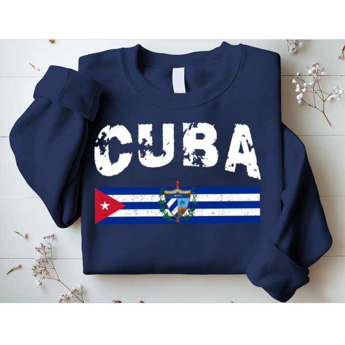 Vintage Cuba Emblem Cuban Flag Sweatshirt