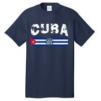 Vintage Cuba Emblem Cuban Flag Tall T-Shirt