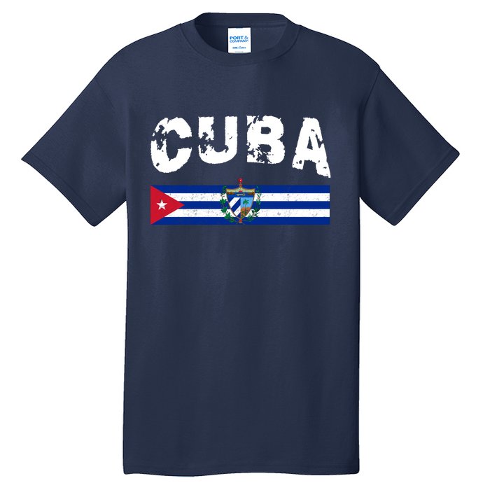 Vintage Cuba Emblem Cuban Flag Tall T-Shirt