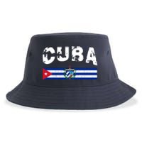 Vintage Cuba Emblem Cuban Flag Sustainable Bucket Hat