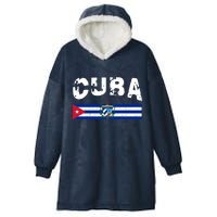 Vintage Cuba Emblem Cuban Flag Hooded Wearable Blanket