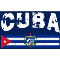 Vintage Cuba Emblem Cuban Flag Bumper Sticker